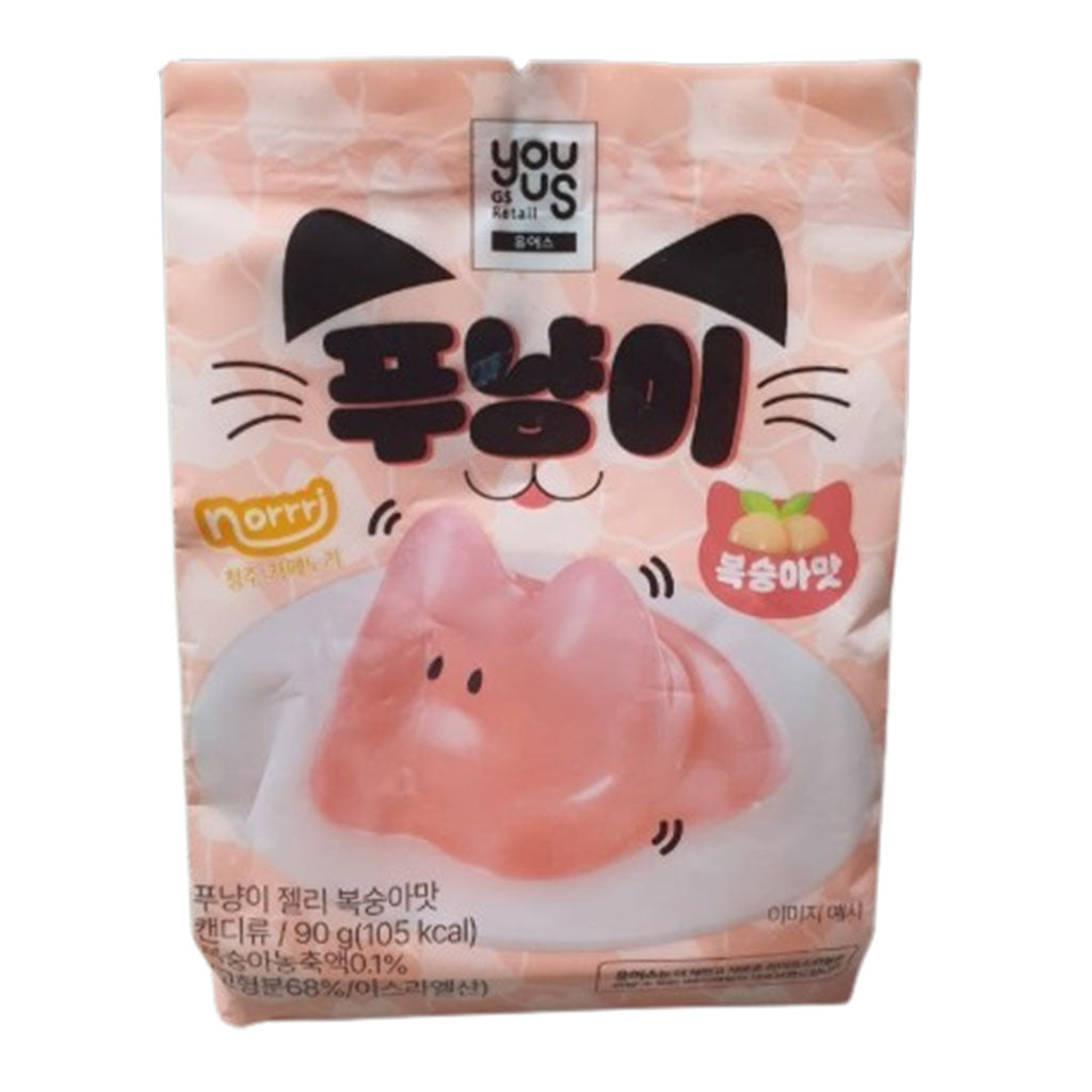 EK9911<br>KY CAT SHAPE PUDDING JELLY (PEACH) 12/6/90G