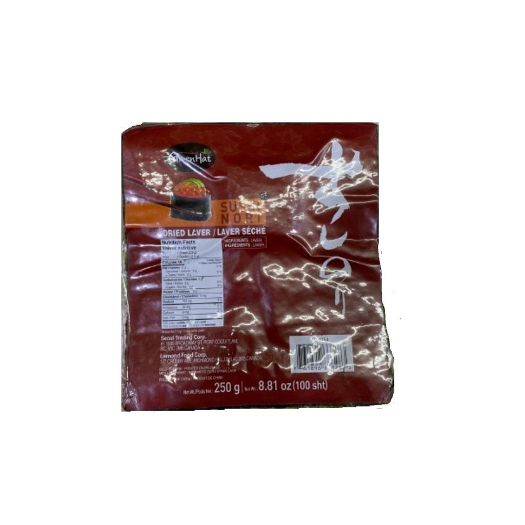 HC1156GREENHAT)SUSHI NORI(FULL) 20/100SHT(250G) – Lemond Food HC1156GREENHAT)SUSHI NORI(FULL) 20/100SHT(250G) – Lemond Food