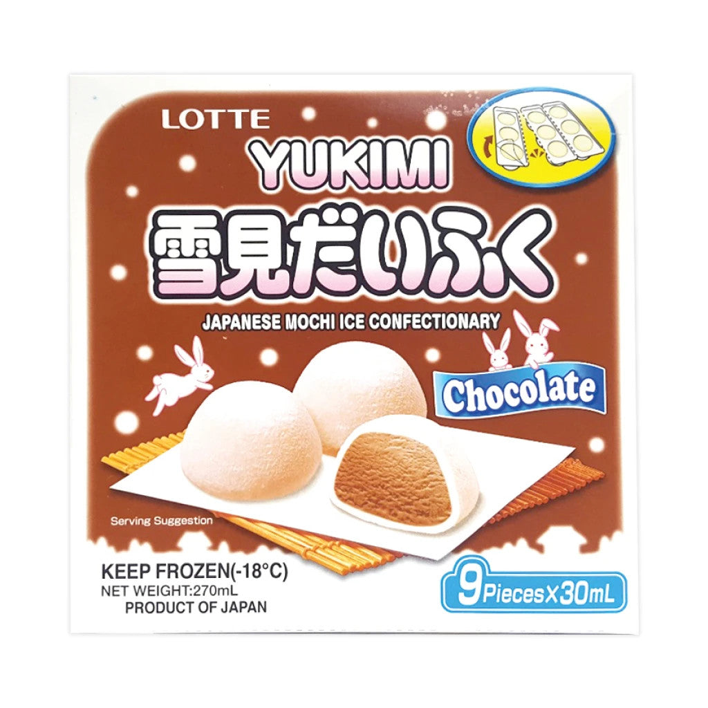 IL49508Lotte Food Yukimi Japanese Mochi Ice(Chocolate) 8/270ML(9P