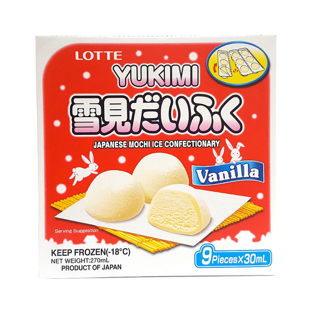 IL49536Lotte Food Yukimi Japanese Mochi Ice(Vanilla) 8/270ML(9Pcs